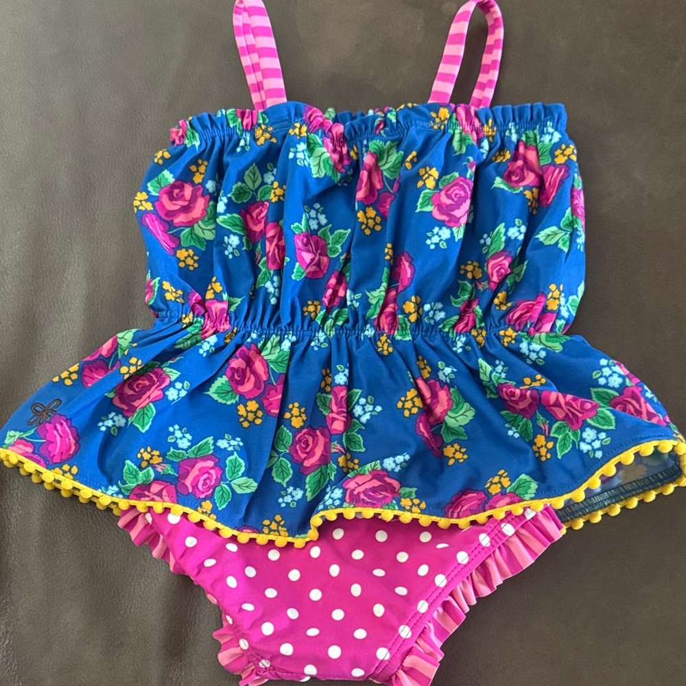 Matilda Jane Blue and Pink Floral Swimsuit - Picture 3 of 5